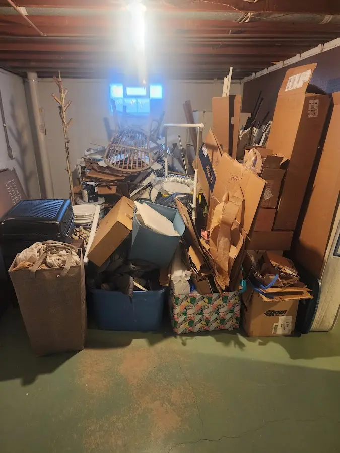 Roll-off dumpster container at job site for Roll Off Dumpster Rental in Haverstraw